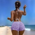 thumbnail image 4 of Traje de Baño Bikini de Punto con Cintura Alta y Aberturas para Mujer. Púrpura M, 4 of 7
