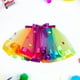 thumbnail image 4 of Falda tutú arcoíris con cintura elástica para niñas con falda de tul para fiesta con lazo grande (SX-RT077 M), 4 of 5