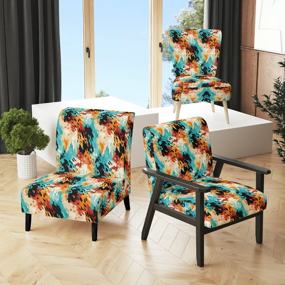 Designart "Cheetha Floral Pattern I" Upholstered Glam Accent Chair and Animal Print Arm Chair - Multiple Color & Pattern