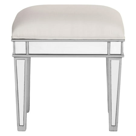 Elegant Lighting Mirrored Vanity Stool Silver Elegant Lighting Mirrored Vanity Stool Silver