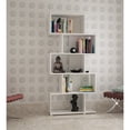 thumbnail image 2 of Bowery Hill Mid Century Modern Industrial Wood 5 Shelf Bookcase in White, 2 of 2
