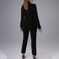 thumbnail image 6 of Scyoekwg Women's Button Lapel Business Casual Blazer Suit Set Fashion Slim 2 Piece Outfits Long Sleeve Blazer Jackets Pants Matching Set (Black,XXXL), 6 of 6