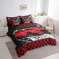 thumbnail image 3 of Manfei Teens Boys Racing Car Twin Bedding Sets 7-Piece,Extreme Sport Bedding Comforter Set Microfiber,Geometric Plaid Breathable Sheet Sets,Microfiber Bedroom Decor,Reversible, 3 of 8