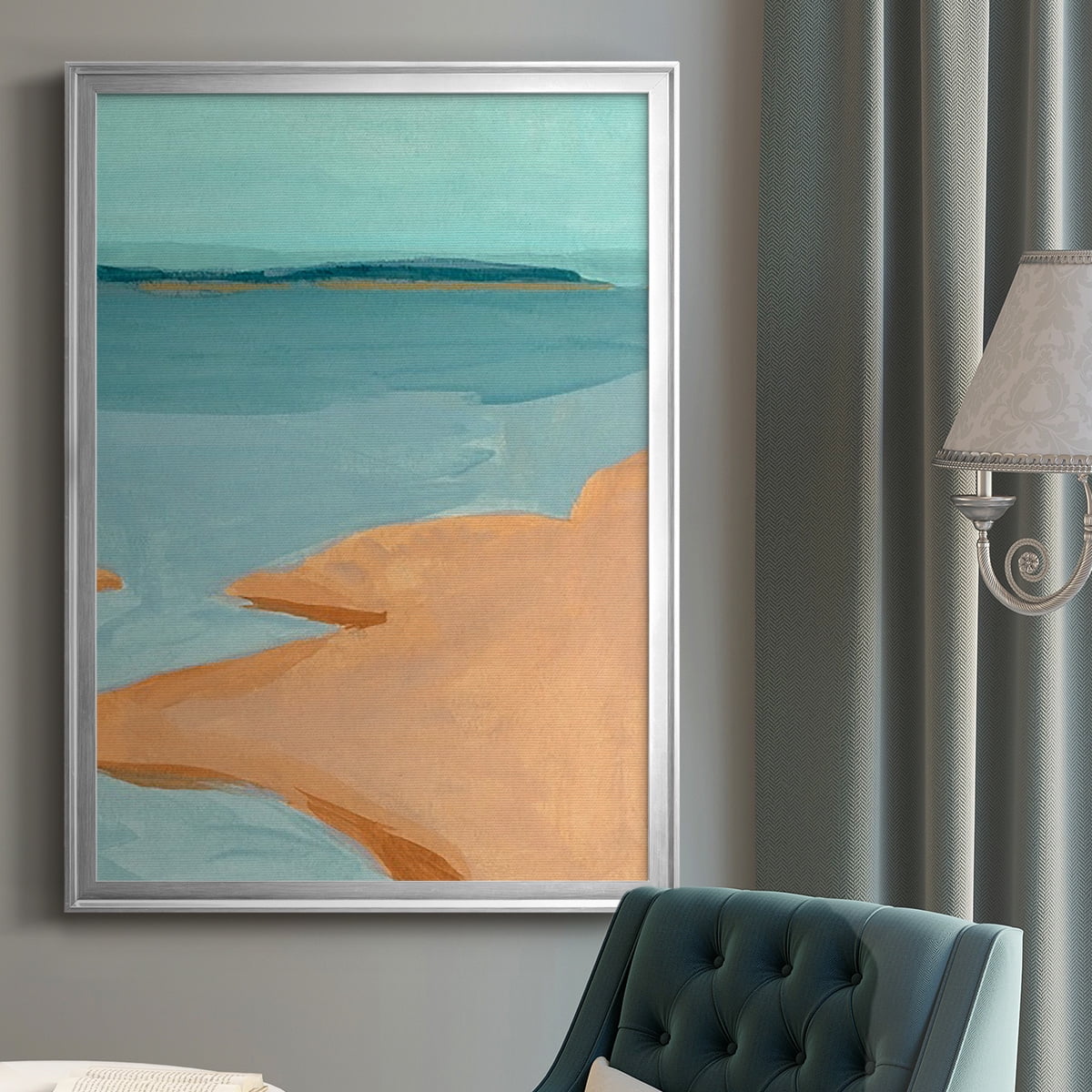 Out on the Sandbar III Premium Framed Print, in Gold, Black, or Silver - Ready to Hang