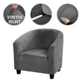 thumbnail image 4 of TOPCHANCES Tub Chair Covers for Armchairs, Tub Sofa Slipcover, Polyester Club Chair Slipcover, Stretch Armchair Slipcover for Dining Living Room Office Reception, Gray, 2 Pack, 4 of 7