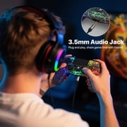ISHAKO Wireless Controller for P4/Pro/Slim and PC, RGB Game Controller, Black