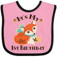 thumbnail image 3 of Inktastic 1st Birthday Woodland Fox Boys or Girls Baby Bib, 3 of 4
