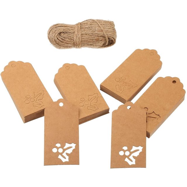 Etiquetas de regalo de 200 piezas Afortunado Kraft Rectangulares Sencillez