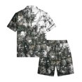 thumbnail image 4 of Men's Retro Matching Set Summer Beach 2 Piece Outfits Button Down Shirts and Shorts Vacation Outfits, 4 of 6