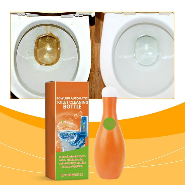 Botella automática de limpieza de inodoros | Potente desodorizante y quitamanchas | Descomposición rápida de manchas de orina | Frescura duradera | Operación fácil | 100g | Incluye 1