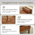 thumbnail image 4 of Tynzuro 66'' Upholstered PU Leather Bench with Bolster Pillow, Fits King Size Bed/Entryway, Brown, 4 of 8