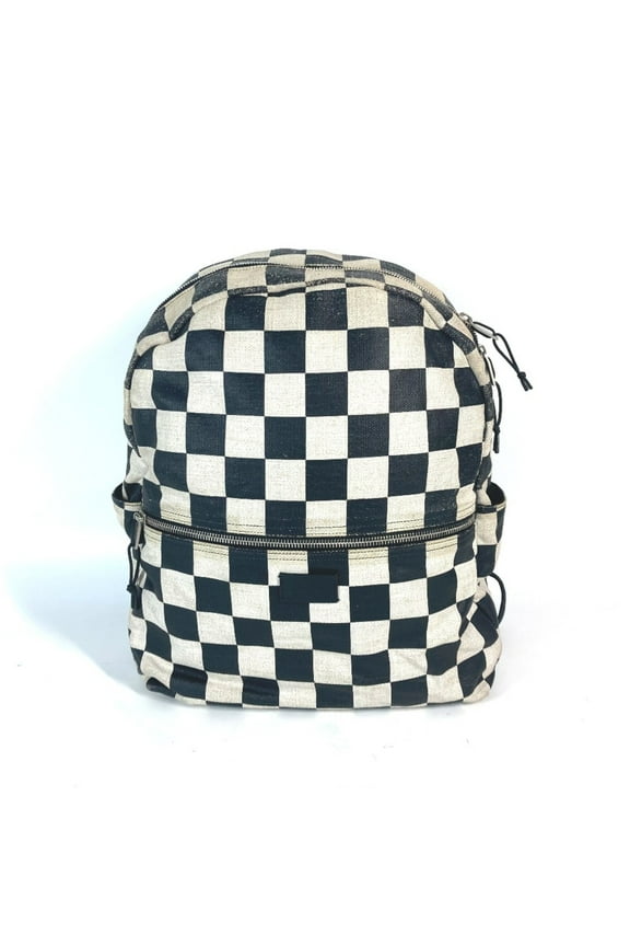 Pre-Owned SAINT LAURENT Saint Laurent Paris 609109 Checkered Backpack Leather Coated... (Fair)