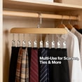 thumbnail image 6 of 360° Rotating Wooden Pants Hanger with 10 Clips, Space Saving Closet Organizer for Pants, Socks and Undergarments, 6 of 7