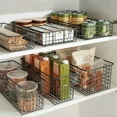 thumbnail image 3 of mDesign Slim Metal Wire Food Organizer Basket with Handles, 4 Pack, Matte Black, 3 of 9