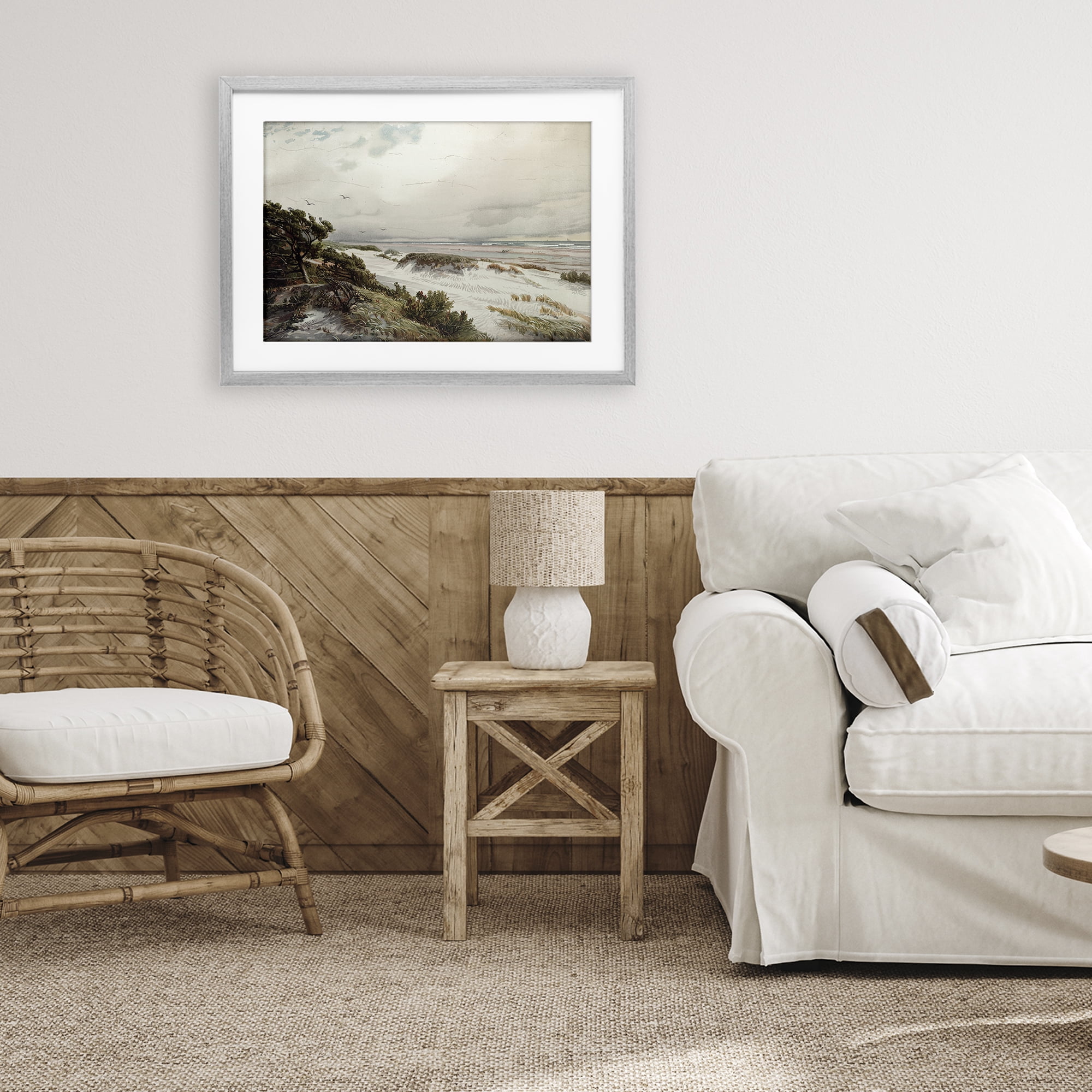 Stupell Industries Bountiful Success Beach Gray Framed Print Under Glass, design by Lula Bijoux & co.