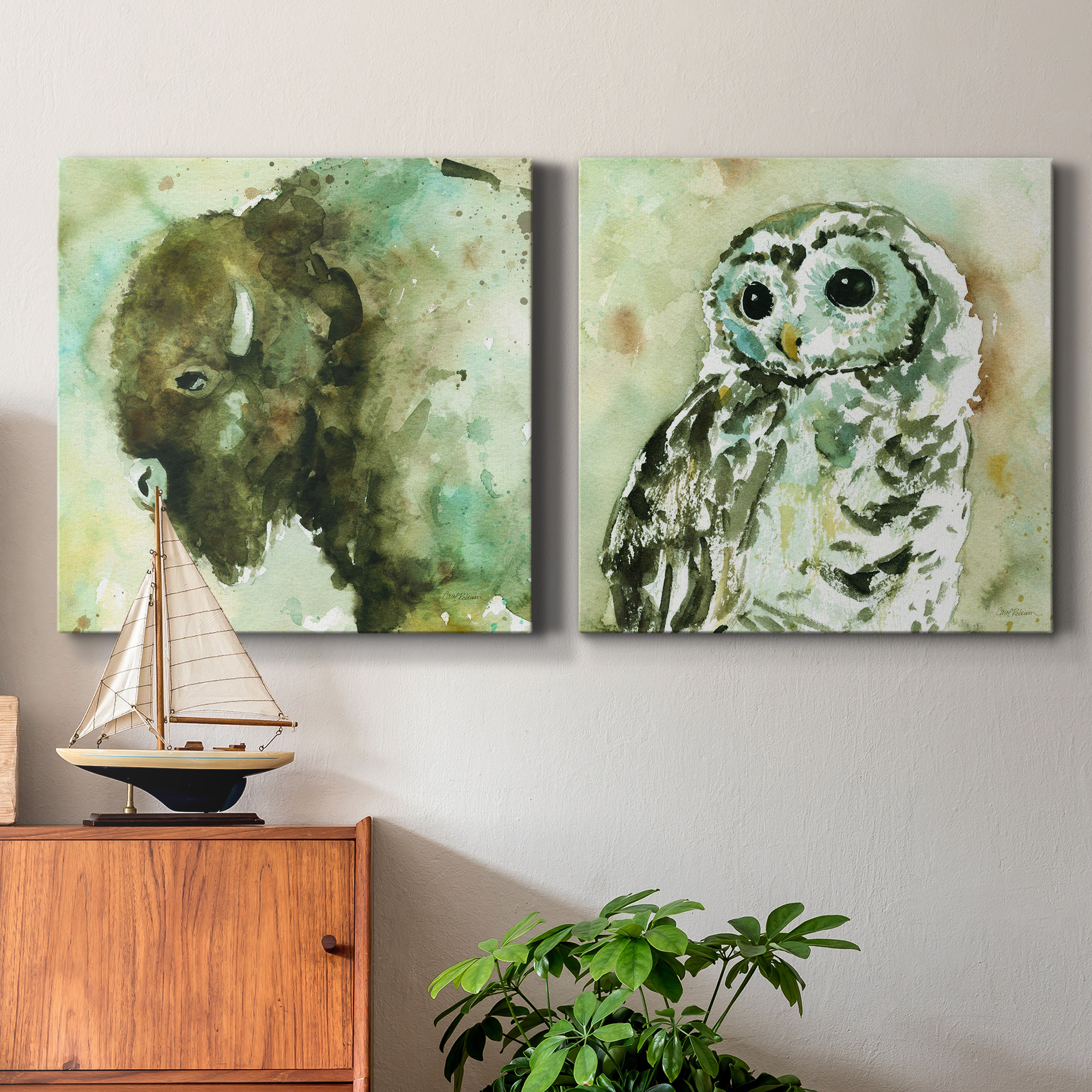 On Guard - Premium Gallery Wrapped Canvas - Ready to Hang Set of 2 - 40 x 40 Each