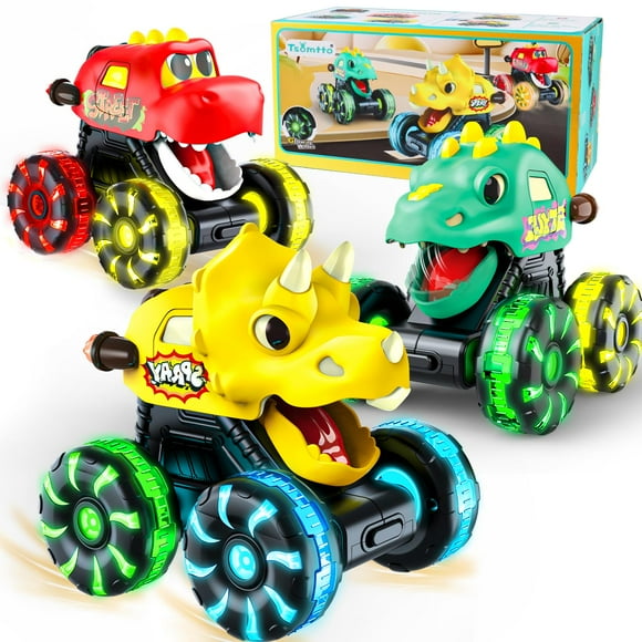 Coches de dinosaurio Toy Monster Truck Tsomtto con luz para 1 a 3 años