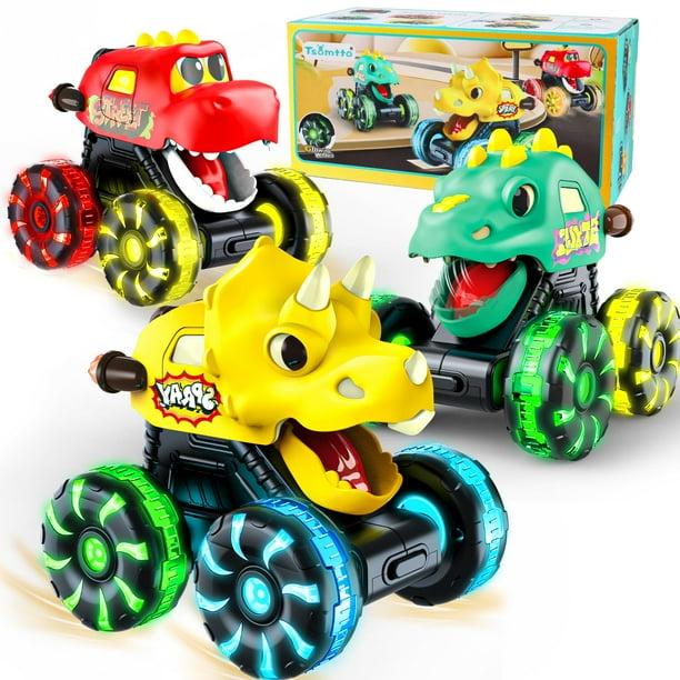Coches de dinosaurio Toy Monster Truck Tsomtto con luz para 1 a 3 años