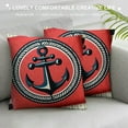 thumbnail image 3 of JRXY  Anchor Compass Throw Pillow Cases Outdoor Nautical Pillow Covers Blue and White Stripes Decorative Cushion Cover Red and White Pillowcases for Beach Coast Home Bedroom White, 3 of 5
