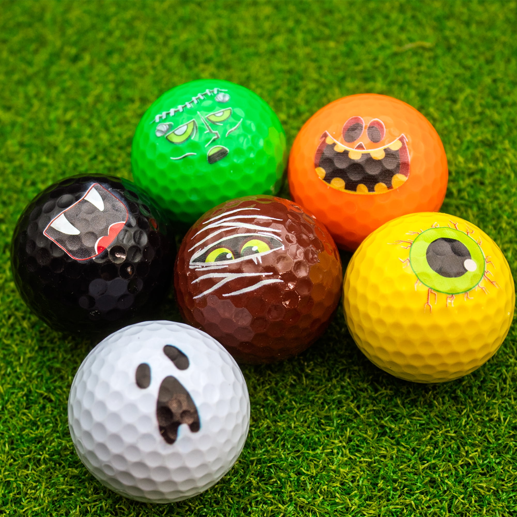 Halloween Monster Mix Golf Balls – 12-Pack Spooky Golf Gift Set with Classic Monster Designs