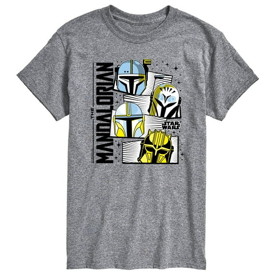 Star Wars - The Mandalorian Mando Helmet Grid - Men's Short Sleeve Graphic T-Shirt