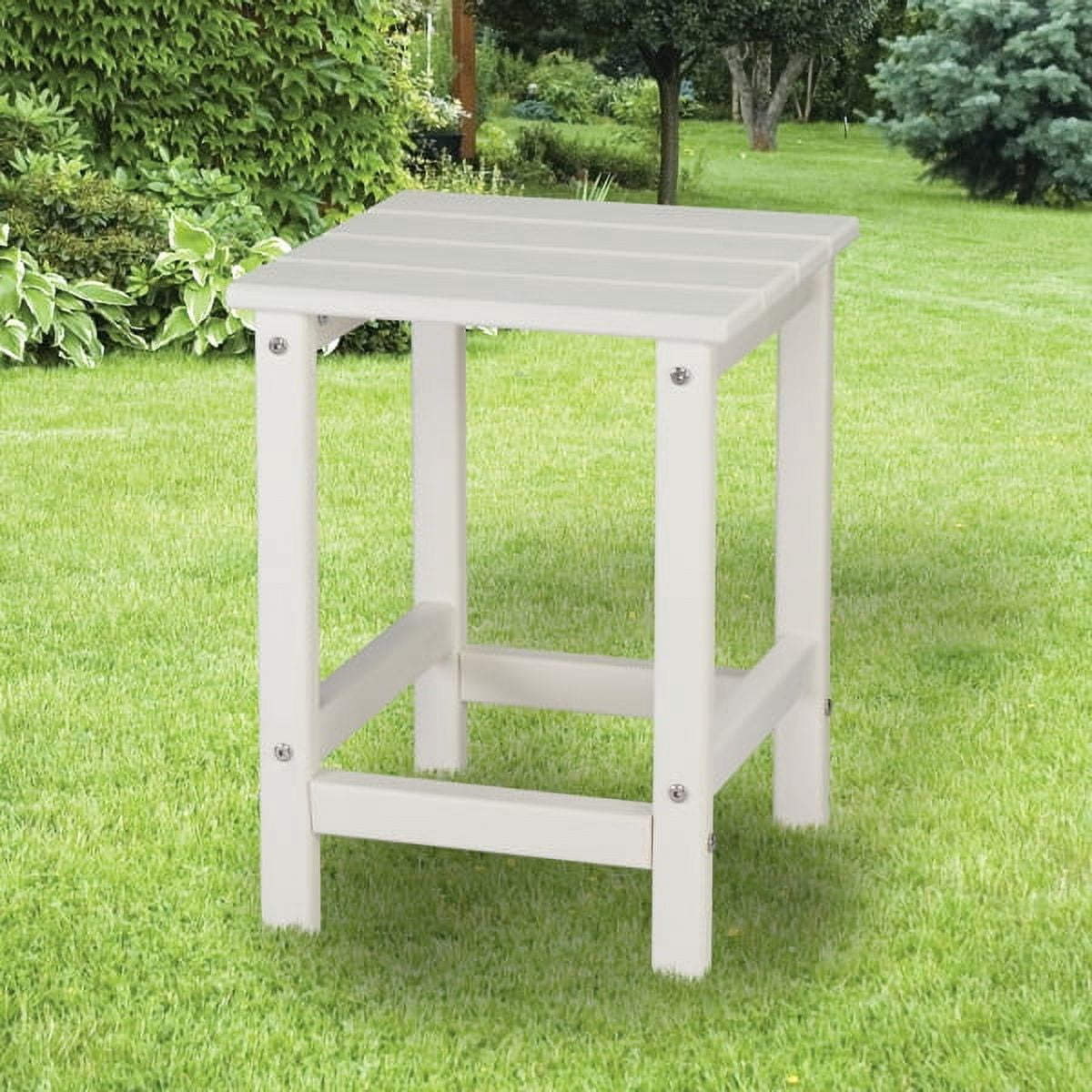 36*36*47cm Single Layer Square HDPE Side Table, Durable, Versatile for Home & Office, White