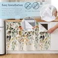 thumbnail image 5 of Orange Green Eucalyptus Leaves Cabinet Curtain 32"Wx55"L,Dustproof Pantry Door Curtain with Self Adhesive Tape,Fall Botanical Rustic Tall Storage Cover Privacy Drape for Bathroom Kitchen Laundry Room, 5 of 9
