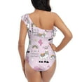 thumbnail image 6 of Yiaed No Drama Llama Print Women One Piece Swimsuits Tummy Control One Shoulder Bathing Suits Pattern Ruffle Swimwear-X-Large, 6 of 8