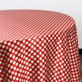 thumbnail image 2 of Your Chair Covers - 120 Inch Round Satin Tablecloth Red/White Polka Dots, 2 of 2
