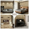 thumbnail image 6 of UNISOAR 29"x 23.8" 3D Hexagon DIY Acoustic Wall Paneling Natural Wood Veneer Decorative (Set of 4), 6 of 8