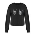 thumbnail image 4 of Mode Halloween Femmes Col Rond Manches Longues Imprimé Uni Haut Décontracté Sweat-Shirt, 4 of 5