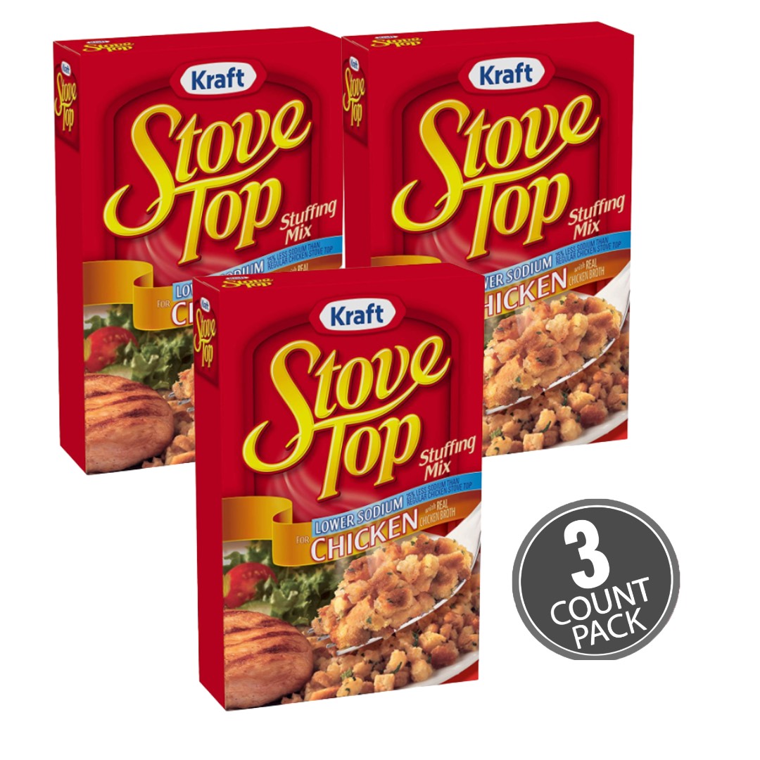 Stove Top Low Sodium Stuffing Mix for Chicken with 25 Less Sodium (6