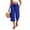 Blue-A-80430aa, variant on Blue Capris Pants for Women Side Slit Flowy Wide Leg Dress Pants for Women Elastic Waist Drawing Womens Summer Pants with Pocket