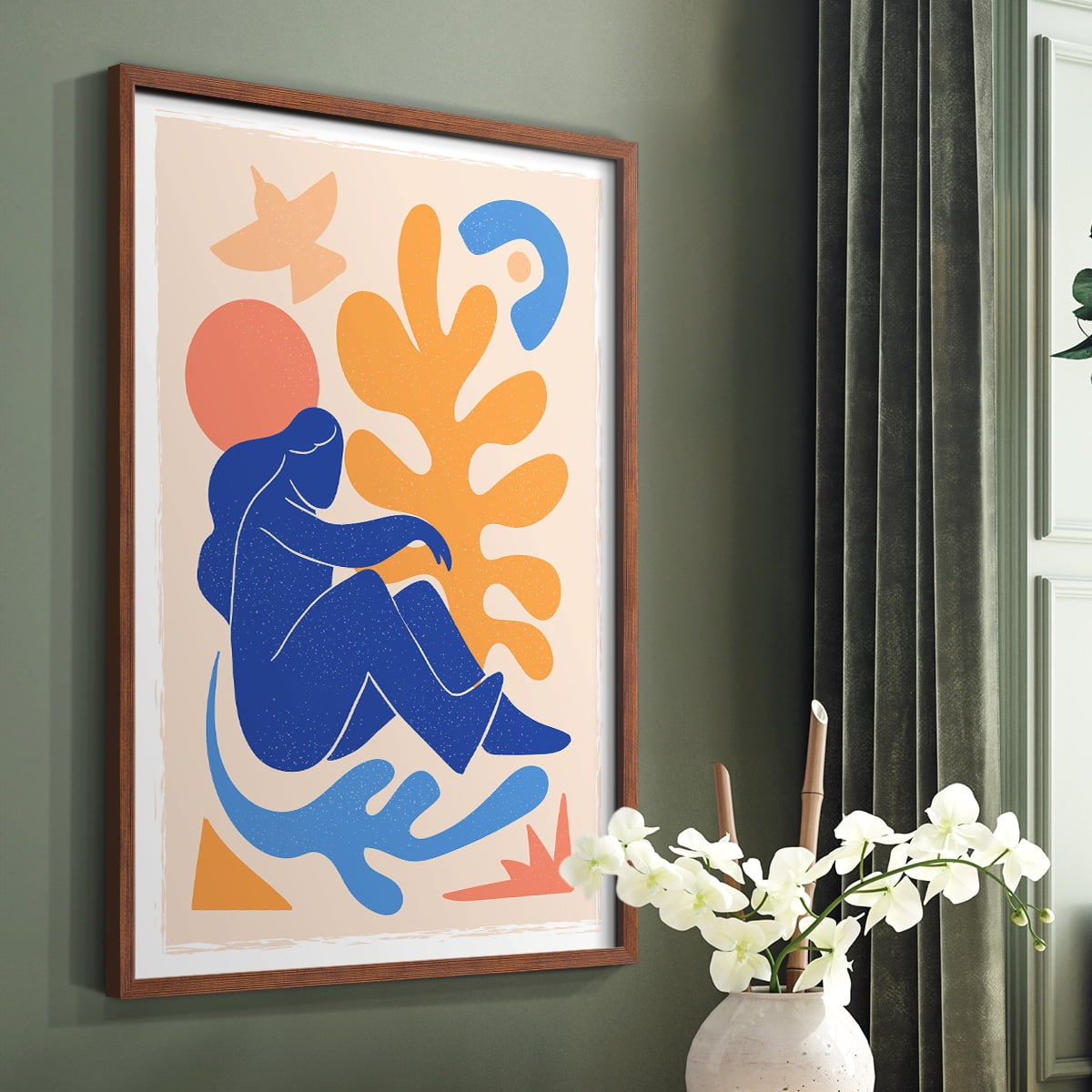 Matisse CCCLXII in Brown Solid Wood 22 x 28 Framed Print