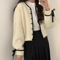 thumbnail image 5 of Cárdigan de punto gris de estilo coreano Deeptown, suéteres casuales vintage y acogedores para mujeres jóvenes, prendas de abrigo estéticas Harajuku para otoño, 5 of 5