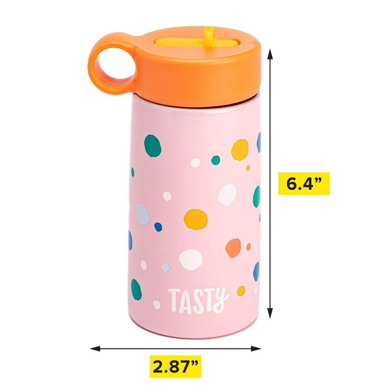  Kids Stainless Steel Thermos Water Bottle Keeps Drinks Hot &  Cold All Day,Large 12oz. Capacity,Easy Button Pop Lid for Toddler,Double  Wall insulated with Leak Proof Technology by Smile My Baby Inc.