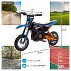Patikuin 24V Kids Electric Motorcycle, Off-Road Motocross Bike with 250W Powerful Motor, Speeds Up to 13.6 MPH, Chain Driven, Leather Seat, Disc Brake, and Air-Filled Tires - BLUE