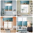thumbnail image 3 of Kitchen Window Curtains Valance and Tier Set, Summer Ocean Starfish on Blue Rod Pocket Tier Curtains and Valance 3 Piece Set, Vintage Wood Board Window Treatment for Bedroom Living Room, 3 of 9