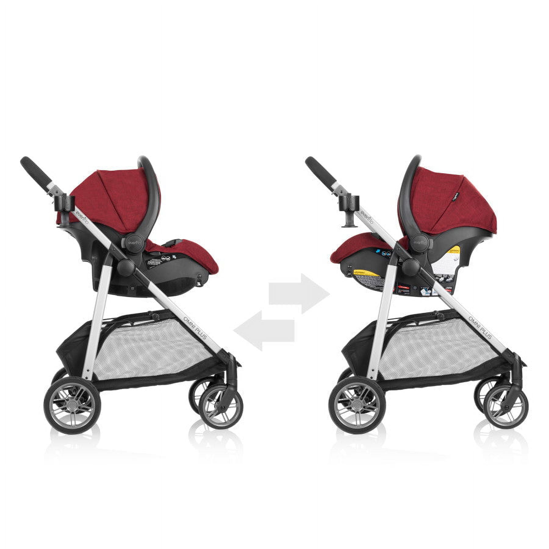 Evenflo Omni Plus Modular Travel System with LiteMax Sport Infant Car Seat, Mylar Gray, Unisex