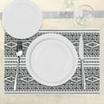 thumbnail image 3 of Ambesonne Ethnic Place Mats Set of 4, Oriental Tribal Moroccan, Standard Size, Charcoal Grey White, 3 of 6
