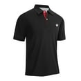 thumbnail image 4 of Men's Polo Shirts Business Breathable Slim Fit Short Sleeve Tops Button Up Collared Performance Golf Casual T Shirts for Man Black L, 4 of 5