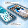 thumbnail image 5 of Case for Samsung Galaxy S20 Plus, Liquid Glitter Waterfall Bling Protective Case for Galaxy S20 Plus Case - Teal/Clear, 5 of 5