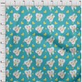thumbnail image 4 of oneOone Polyester Spandex Turquoise Blue Fabric Asian Kawaii Rabbit Sewing Craft Projects Fabric Prints By Yard 56 Inch Wide, 4 of 4