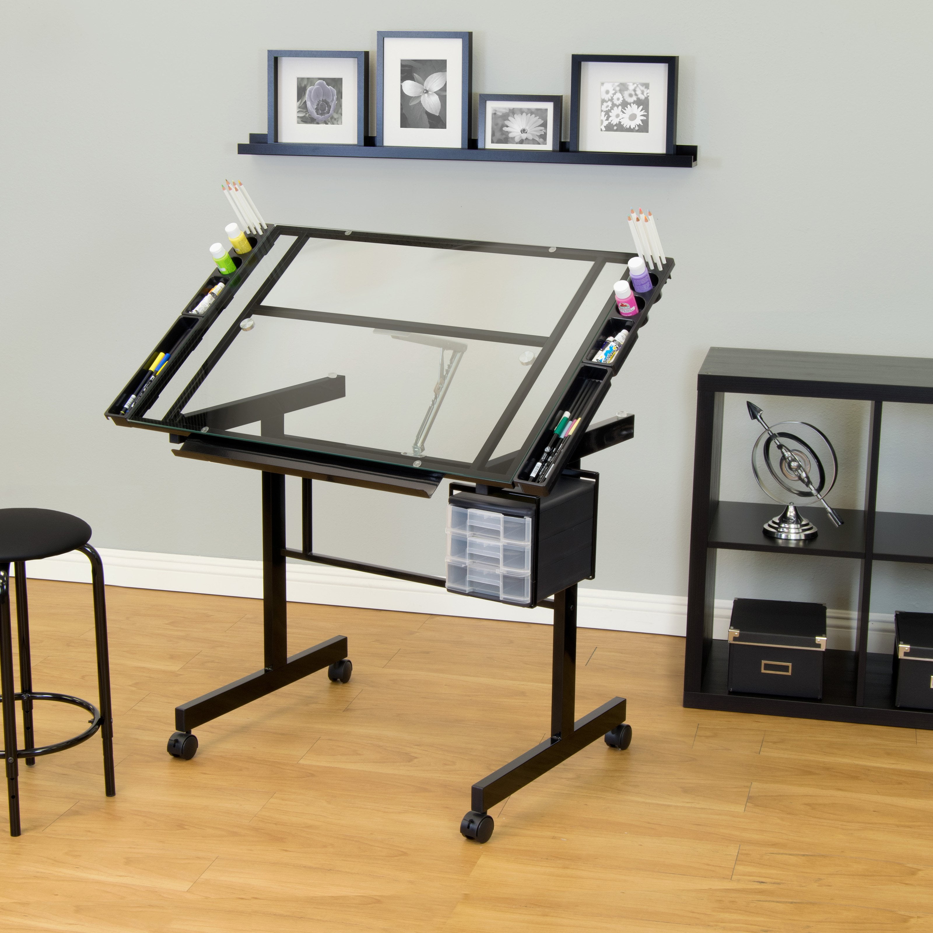 Studio Designs Vision 2 Piece Craft Center With Glass Top Com