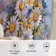 thumbnail image 6 of Watercolor Flowers Semi Sheer Curtains Drapes for Living Room,Bedroom,French Doors Window 84 Inches Long,Farmhouse Spring Botanical Daisy Plants Rod Pocket Chiffon Curtain Voile Drapery Panel, 6 of 8