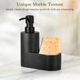 thumbnail image 7 of Shinowa Dish Soap Dispenser with Sponge Holder, 2-in-1 Refillable Countertop Dish Soap Dispenser Pump for Kitchen Sink Bathroom, Gravel Black, 7 of 7