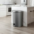 thumbnail image 4 of Better Homes & Gardens Large Kitchen Trash Can, 14.5 Gallon Plastic Semi Round Step Garbage Bin with Soft Close Lid, Gray, 4 of 17