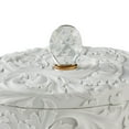 thumbnail image 3 of Benzara BM240880 Jewelry Box with Baroque Scroll Design & Crystal Accent, White, 3 of 5