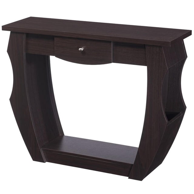 Bowery Hill Modern Wood 1-Drawer Console Table in Walnut
