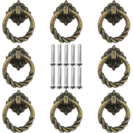 Lot De 8 Poignées De Tiroir Vintage JaneYi – Bronze, Trou Unique, Avec Vis